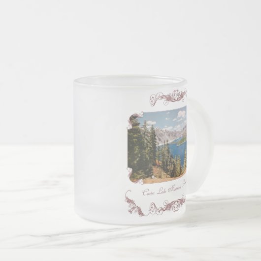 Crater Lake Oregon Frosted Coffee Mok (Voorkant rechts)
