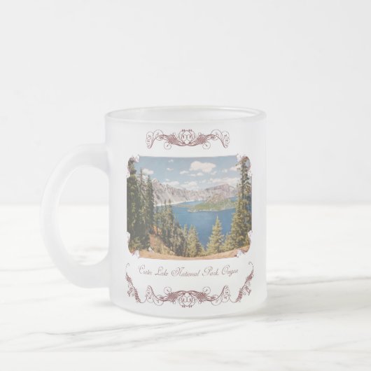 Crater Lake Oregon Frosted Coffee Mok (Links)