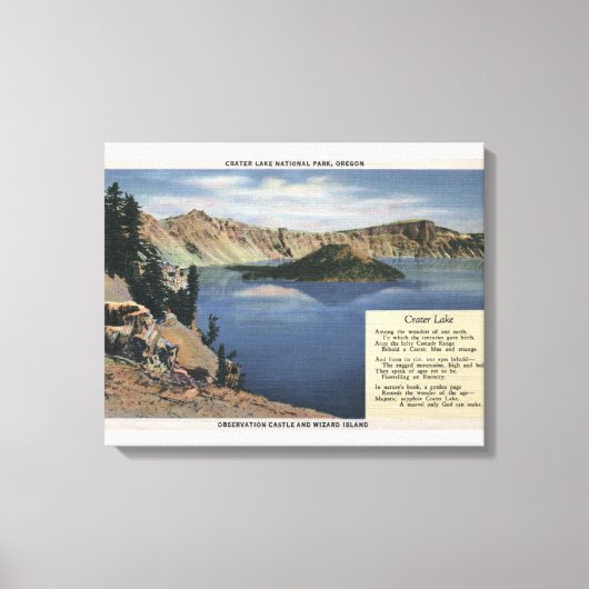 Crater Lake, Oregon - Observatie Canvas Afdruk (Voorkant)