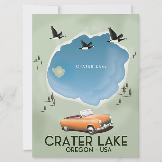 Crater Lake Oregon Reis kaart poster (Voorkant)