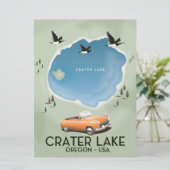 Crater Lake Oregon Reis kaart poster (Staand voorkant)