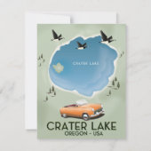 Crater Lake Oregon Reis kaart poster (Achterkant)