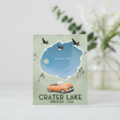 Crater Lake Oregon Reis kaart poster (Staand voorkant)