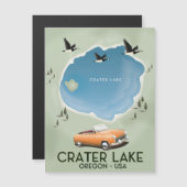 Crater Lake Oregon Reis kaart poster (Voorkant / Achterkant)