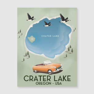 Crater Lake Oregon Reis kaart poster