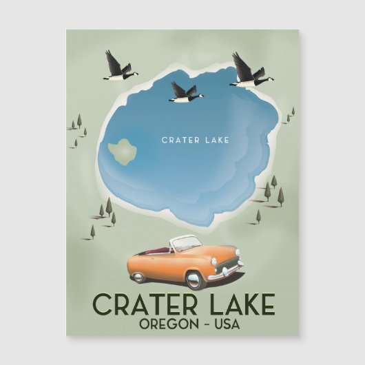 Crater Lake Oregon Reis kaart poster (Voorkant)