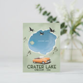 Crater Lake Oregon Reis kaart poster (Staand voorkant)