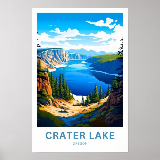 Crater Lake Oregon Reisprint Poster (Voorkant)