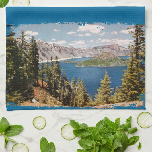 Crater Lake Oregon Theedoek (Gevouwen)