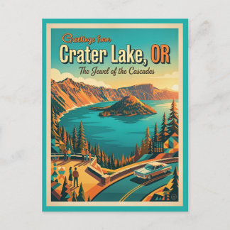 Crater Lake Oregon Vintage Style Briefkaart