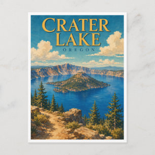 Crater Lake Oregon Wizard Island GeoSaga Briefkaart