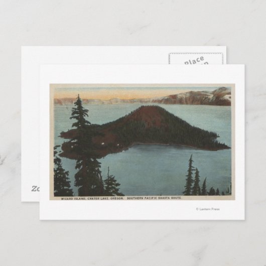 Crater Lake, Oregon - Wizard Island Uitzicht #1 Briefkaart (Voorkant / Achterkant)
