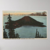 Crater Lake, Oregon - Wizard Island Uitzicht #1 Poster (Voorkant)