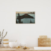 Crater Lake, Oregon - Wizard Island Uitzicht #1 Poster (Keuken)