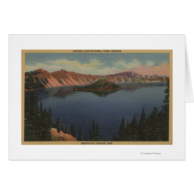 Crater Lake, Oregon - Wizard Island Uitzicht #2 (Voorkant Horizontaal)