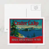 Crater Lake Pear Crate LabelMedford, OF Briefkaart (Voorkant / Achterkant)