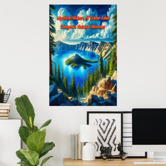 Crater Lake Serenity Poster (Thuiskantoor)