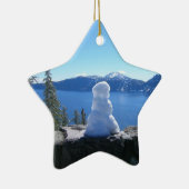 Crater Lake Snowman Keramisch Ornament (Rechts)