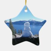 Crater Lake Snowman Keramisch Ornament (Achterkant)