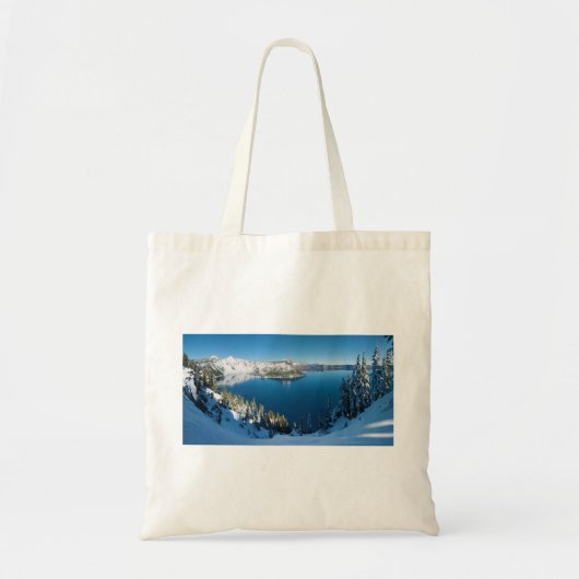 Crater Lake South Central Oregon in Winter Tote Bag (Voorkant)