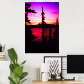 Crater Lake Sunset Poster (Thuiskantoor)