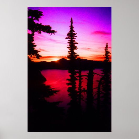 Crater Lake Sunset Poster (Voorkant)