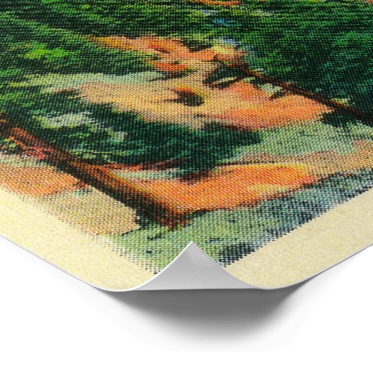 Crater Lake waar de Wizard Island op afstand wordt Poster (Hoek)