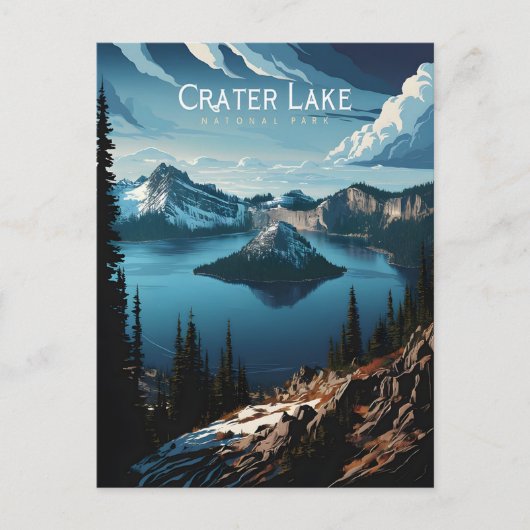 Crater Lakes Majestic Island Uitzicht Briefkaart (Voorkant)