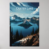Crater Lakes Majestic Island Uitzicht Poster (Voorkant)