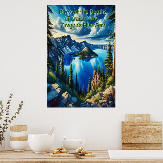Crater Lakes Serene Morning Poster (Keuken)