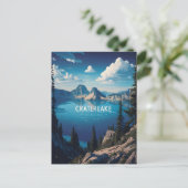 Crater Lakes Tranquil Blue Briefkaart (Staand voorkant)