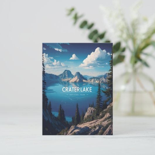 Crater Lakes Tranquil Blue Briefkaart (Staand voorkant)