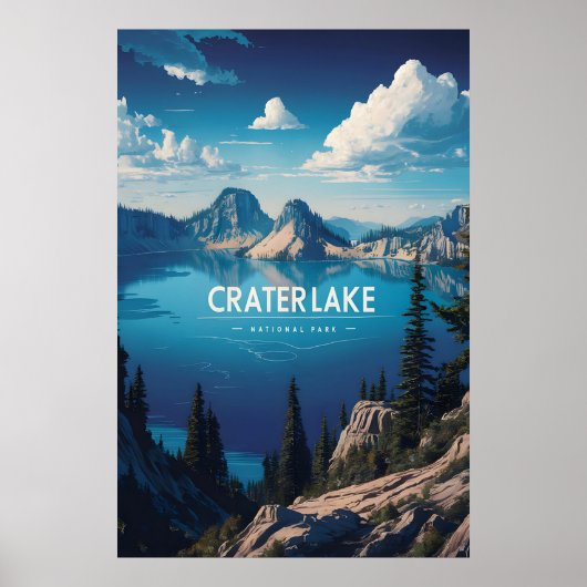 Crater Lakes Tranquil Blue Poster (Voorkant)
