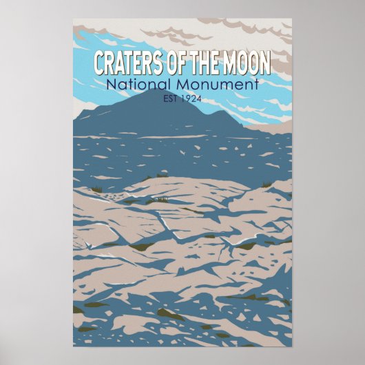Craters of the Moon National Monument Idaho Retro Poster (Voorkant)