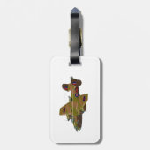 Cratoon retro bombommenwerper bagagelabel (Achterkant verticaal)