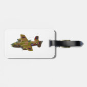 Cratoon retro bombommenwerper bagagelabel (Achterkant horizontaal)