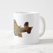 Cratoon retro bombommenwerper grote koffiekop (Voorkant rechts)