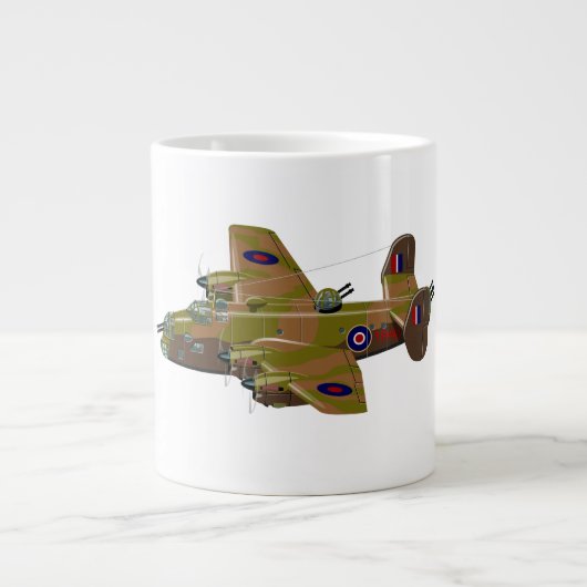 Cratoon retro bombommenwerper grote koffiekop (Voorkant)
