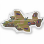 Cratoon retro bombommenwerper sticker (Voorkant)
