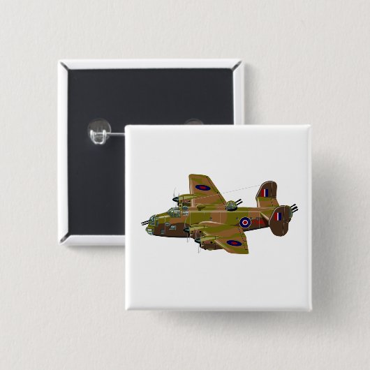 Cratoon retro bombommenwerper vierkante button 5,1 cm (Voorkant /achterkant)