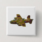 Cratoon retro bombommenwerper vierkante button 5,1 cm (Voorkant)