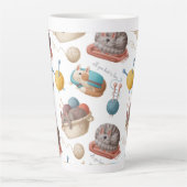 Craty Cat Lovers Knitting Latte Mok (Voorkant)