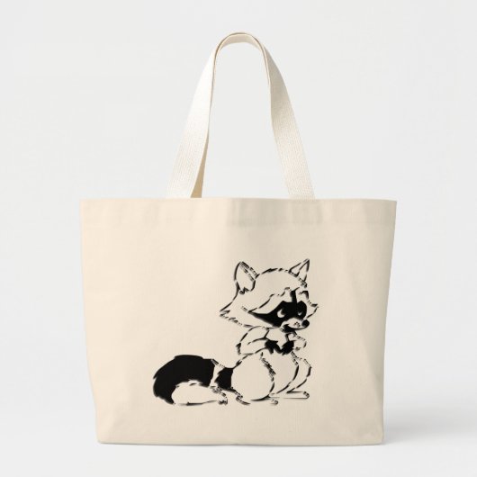 Craty Raccoon Grote Tote Bag (Voorkant)