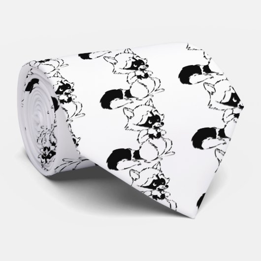 Craty Raccoon Stropdas (Opgerold)