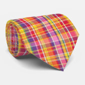 Cravate Madras-roos Stropdas (Opgerold)