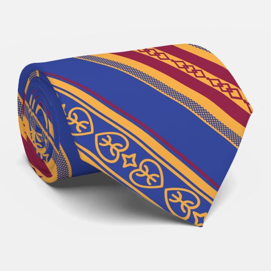 CRAVATE MOTIF KABYLE AMAZIGH SYMBOLE DE BERBERBERB STROPDAS (Opgerold)