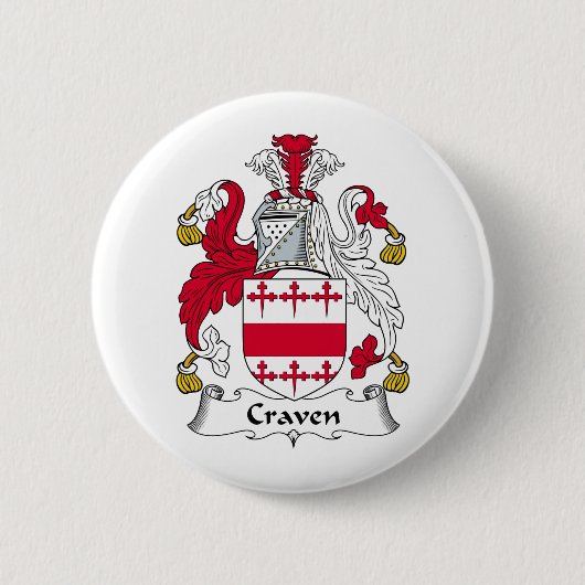 Craven Family Crest Ronde Button 5,7 Cm (Voorkant)