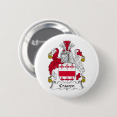 Craven Family Crest Ronde Button 5,7 Cm (Voorkant /achterkant)