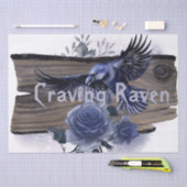 Craving Raven Bird Blue Roos Whimsical Decoupage Tissuepapier (Craft)