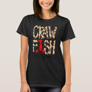 Craw Fish Sason Leopard Print Love Crawfish T-shirt